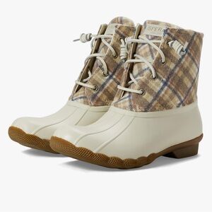 Sperry Women's Plaid Duck Boots - Beige and Tan
